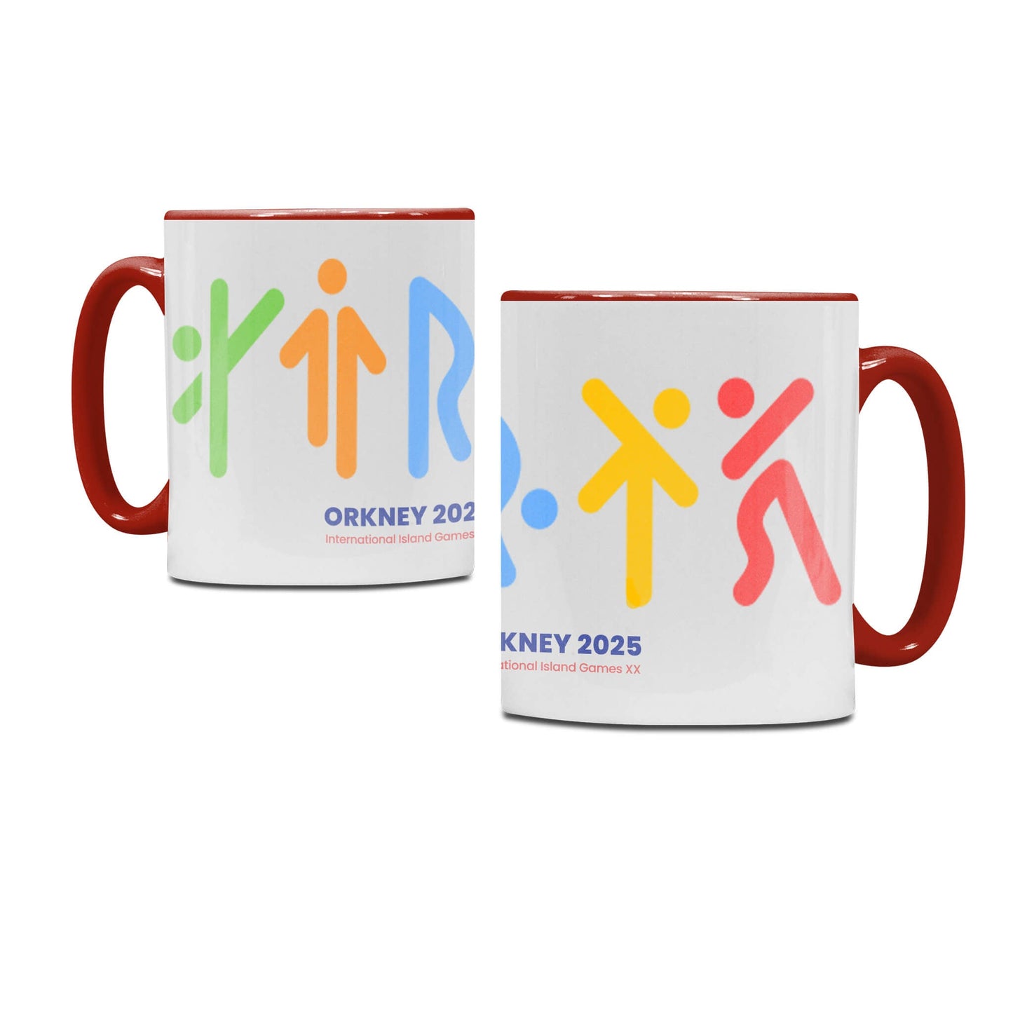 Contrast Ceramic Mug - Red/White - Orkney 2025 Island Games