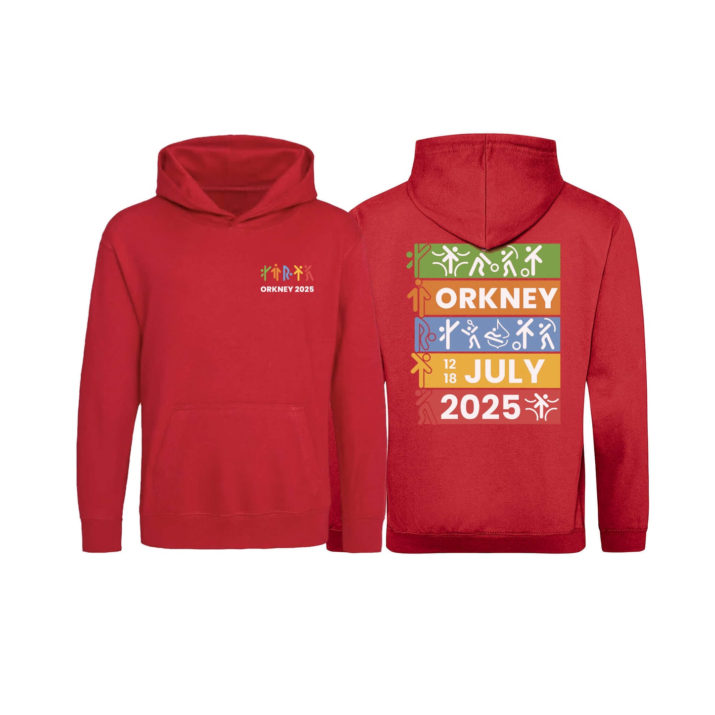Kids Stack 2025 Event Hoodie | Red | Orkney 2025 Island Games