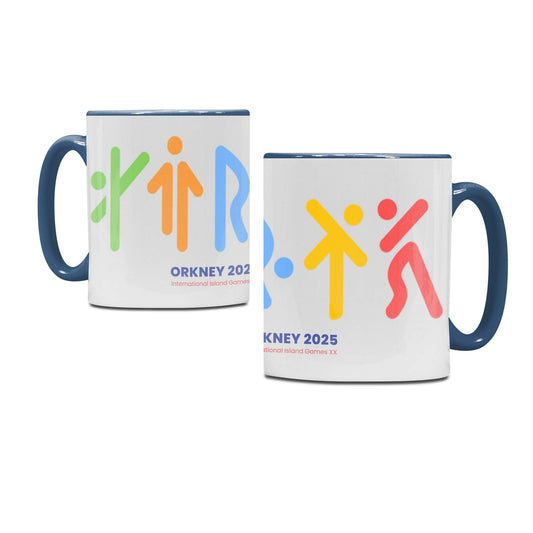 Contrast Ceramic Mug - Blue/White - Orkney 2025 Island Games