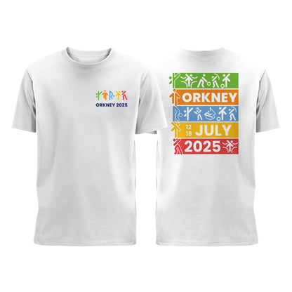 Kids Stack 2025 Event T-Shirt - White - Orkney 2025 Island Games