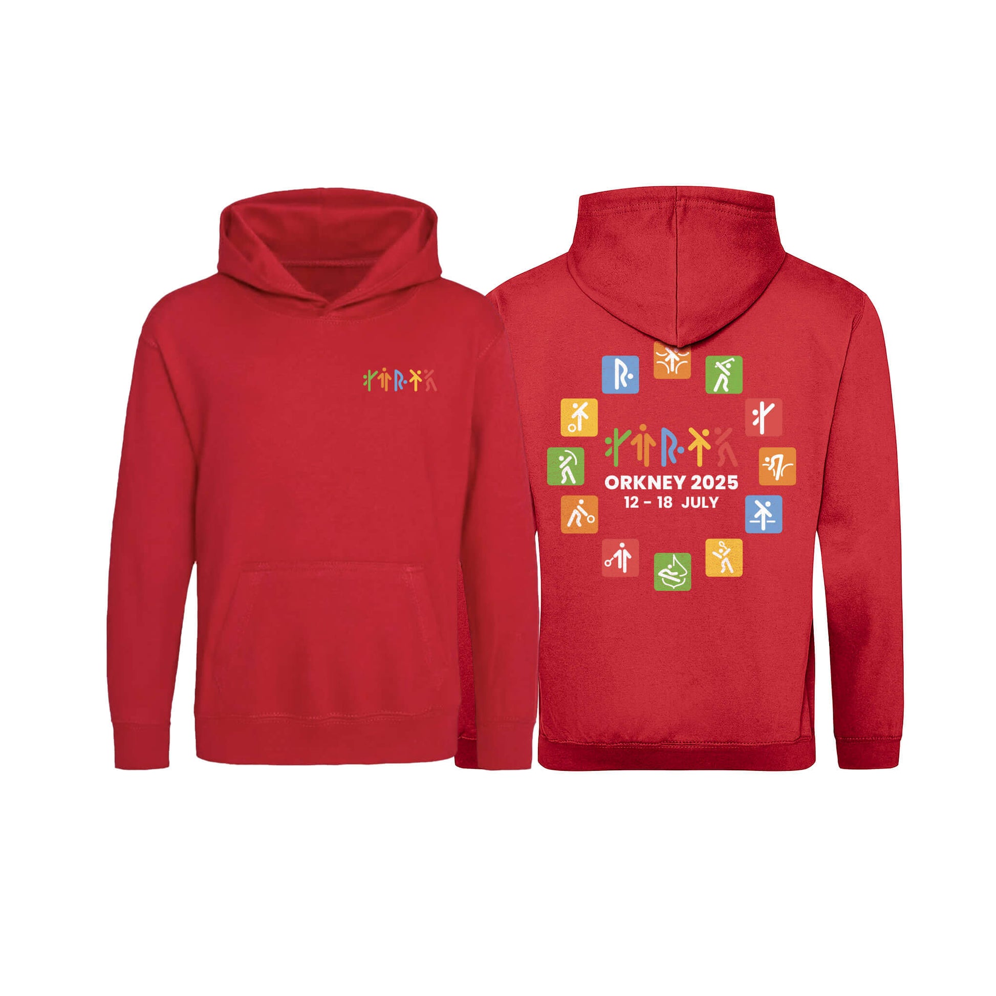 Kids Circle 2025 Event Hoodie | Red | Orkney 2025 Island Games