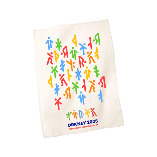 Tea Towel - White - Orkney 2025 Island Games